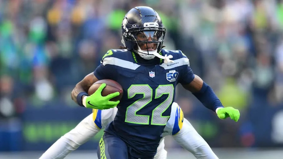 Seattle Seahawks wide receiver Rashid Shaheed runs in the first half against the Los Angeles Rams