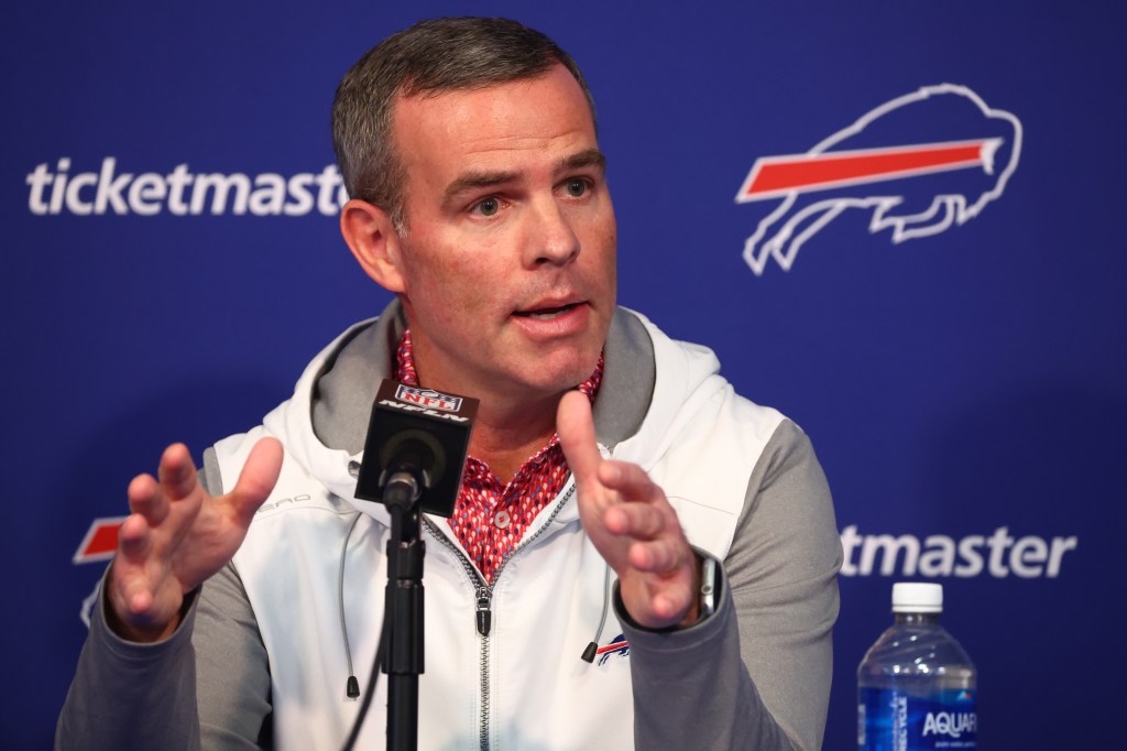 Brandon Beane at a recent Bills press conference.