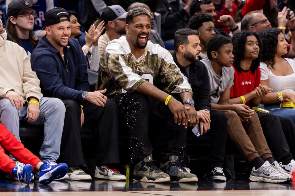 New Orleans Saints defensive end Cam Jordan looks on against the Philadelphia 76ers during the second half at Smoothie King Center. Stephen Lew-Imagn Images