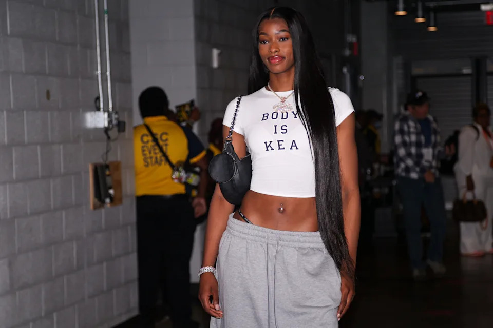<p>Sep 3, 2025; College Park, Georgia, USA; Los Angeles Sparks forward Rickea Jackson (2) walks into Gateway Center Arena at College Park before a game against the Atlanta Dream. Mandatory Credit: Brett Davis-Imagn Images</p>