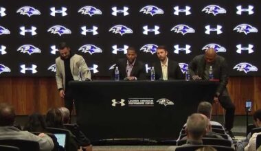Jesse Minter introduces top Ravens coordinators for this season