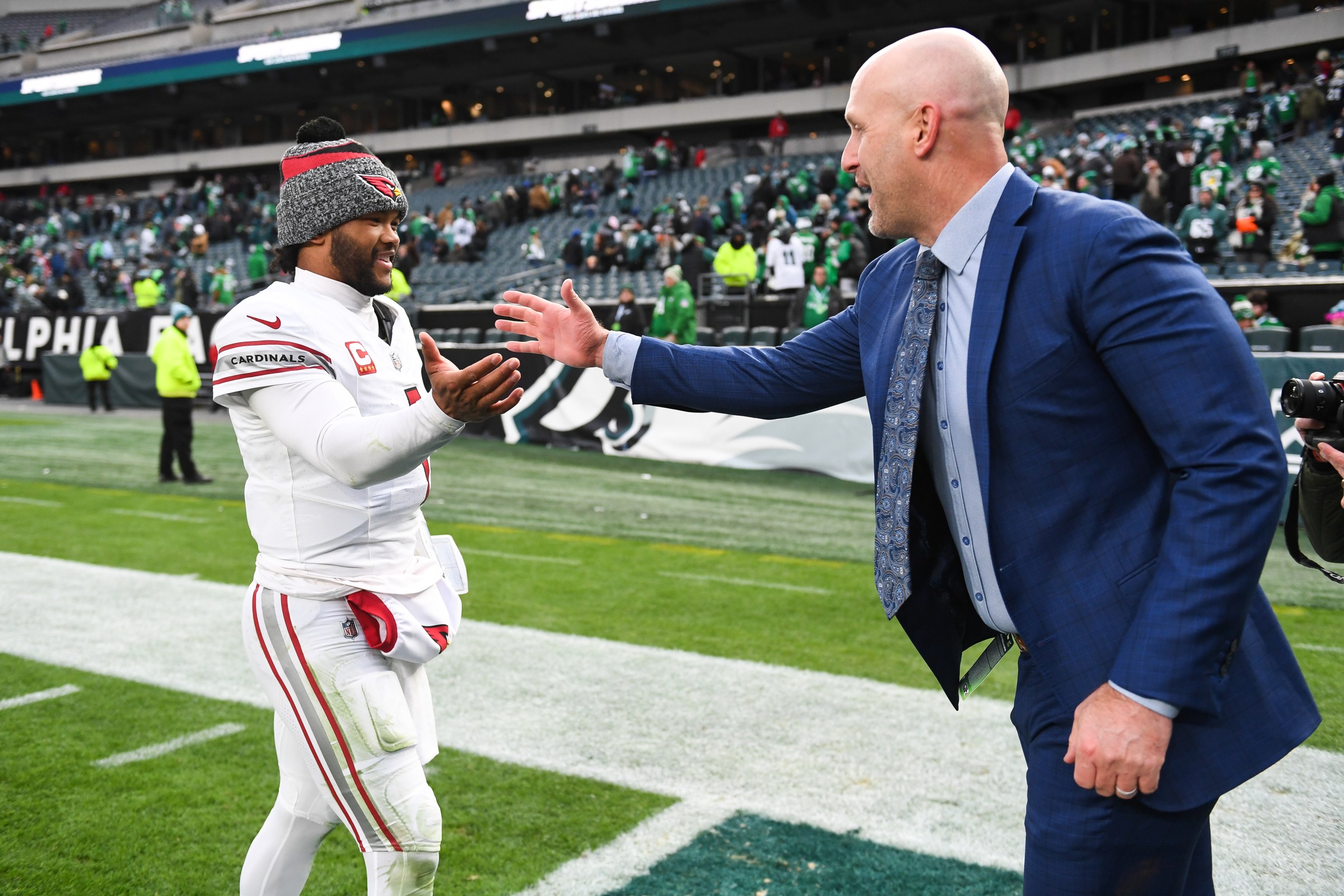 Kyler Murray with Cardinals general manager Monti Ossenfort (Photo by Kathryn Riley/Getty Images)