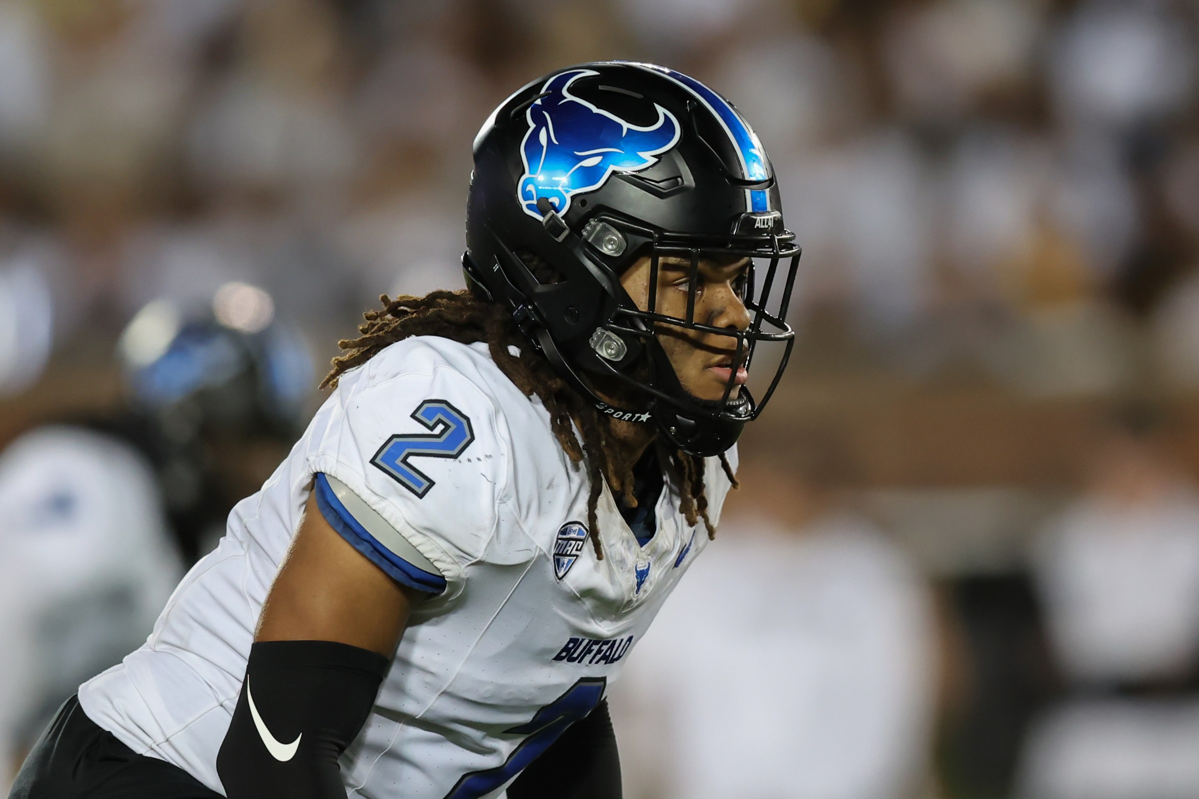 COLUMBIA, MO - SEPTEMBER 07: Buffalo Bulls linebacker Red Murdock (2) in the third quarter of a college football game between the Buffalo Bulls and Missouri Tigers on September 7, 2024 at Memorial Stadium in Columbia, MO. (Photo by Scott Winters/Icon Sportswire via Getty Images)
