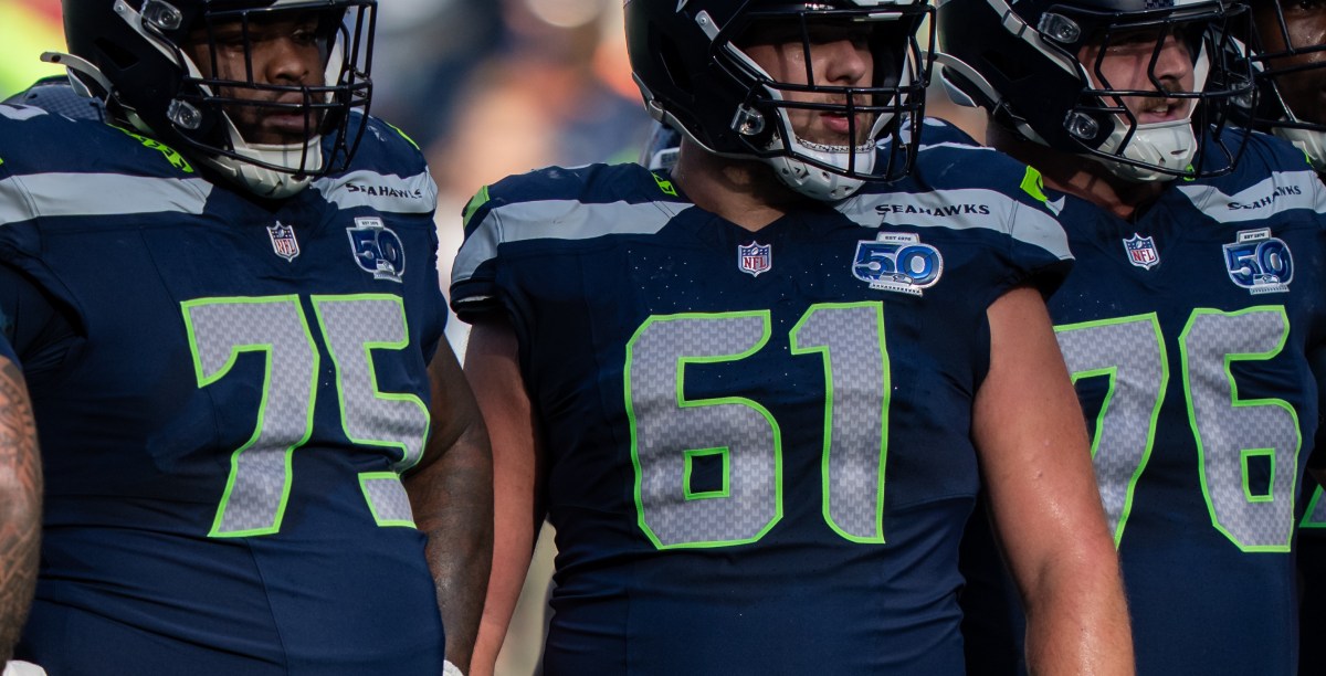 How much pressure Seahawks guards Anthony Bradford and Grey Zabel allowed in 2025