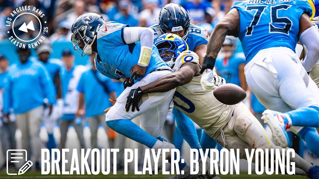 Rams outside linebacker Byron Young elevates pass rush and run defense in third pro season, earning first Pro Bowl nod