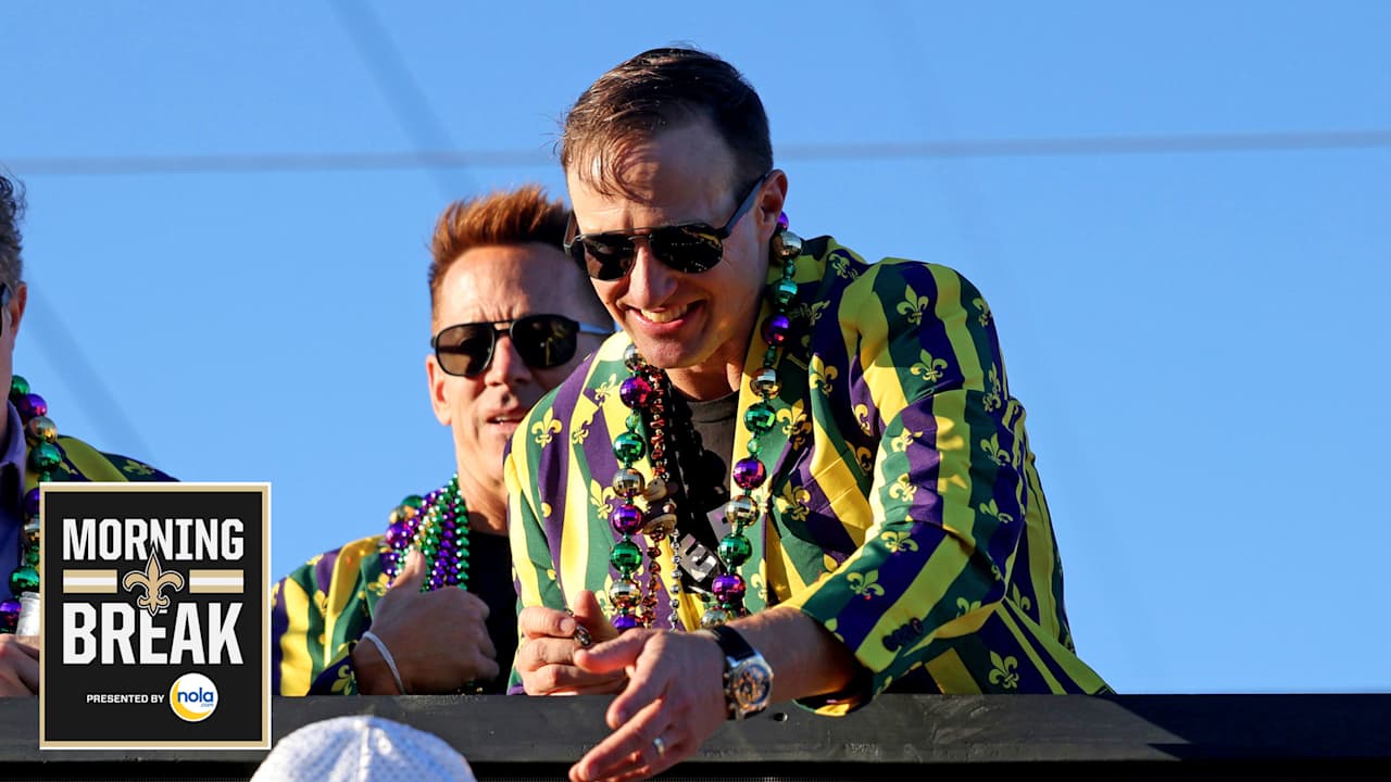 Drew Brees rides in Mardi Gras 2026 Krewe of Bacchus parade