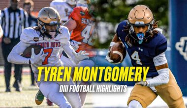 Senior Bowl rising star Tyren Montgomery DIII football semifinal highlights