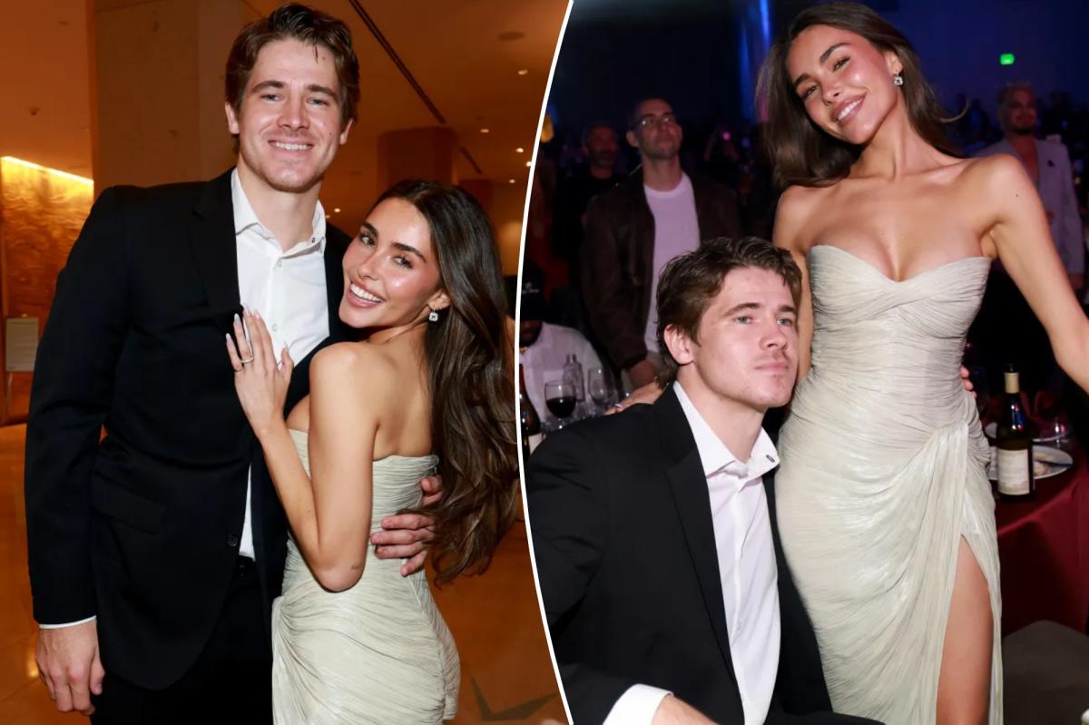 Justin Herbert, Madison Beer get cozy at pre-Grammys bash