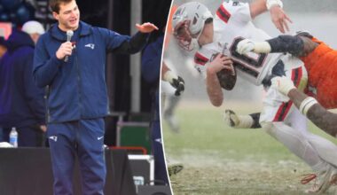 Drake Maye speaks at Patriots' send-off rally before Super Bowl 2026