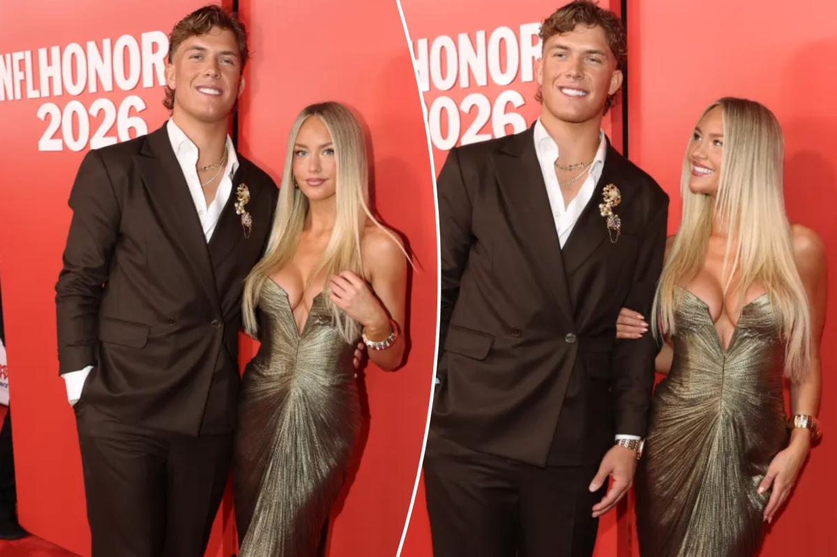 Jaxson Dart and Marissa Ayers stun at NFL Honors red carpet