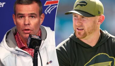 Bills' Brandon Beane offers three-word response to Joe Brady pushback