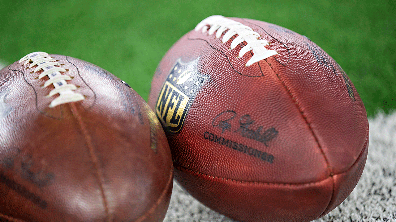 NFL logo on footballs