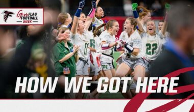 Atlanta Falcons celebrate girls flag football advancement