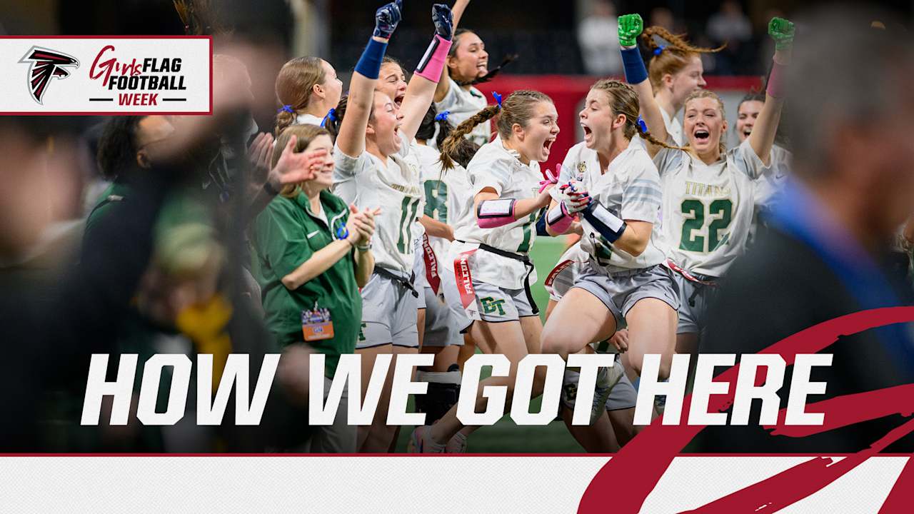 Atlanta Falcons celebrate girls flag football advancement