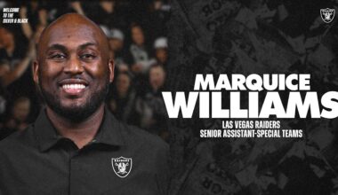 Raiders name Marquice Williams Senior Assistant–Special Teams