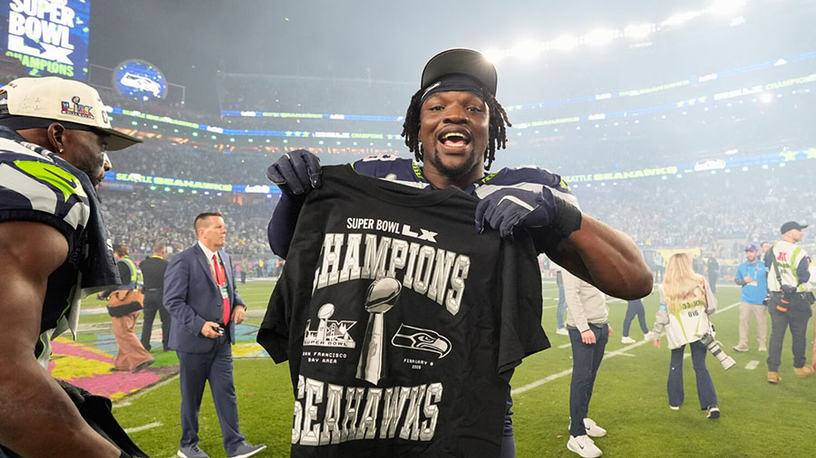 Seattle Seahawks Boye Mafe Super Bowl champions...