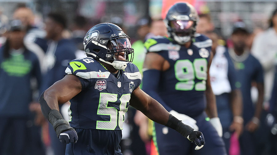 Seattle Seahawks Derick Hall Super Bowl sack...