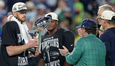 Seattle Seahawks Super Bowl Kenneth Walker III John Schneider Sam Darnold...