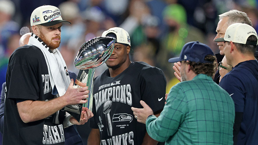 Seattle Seahawks Super Bowl Kenneth Walker III John Schneider Sam Darnold...