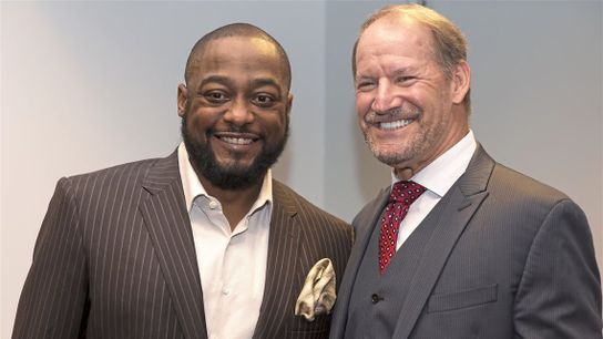 Former Steelers' Head Coach Mike Tomlin (left) and former Steelers' Head Coach Bill Cowher