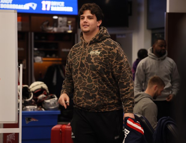 Foxboro, MA - New England Patriots Will Campbell heads out as players clean out their lockers on the last day(Nancy Lane/Boston Herald)