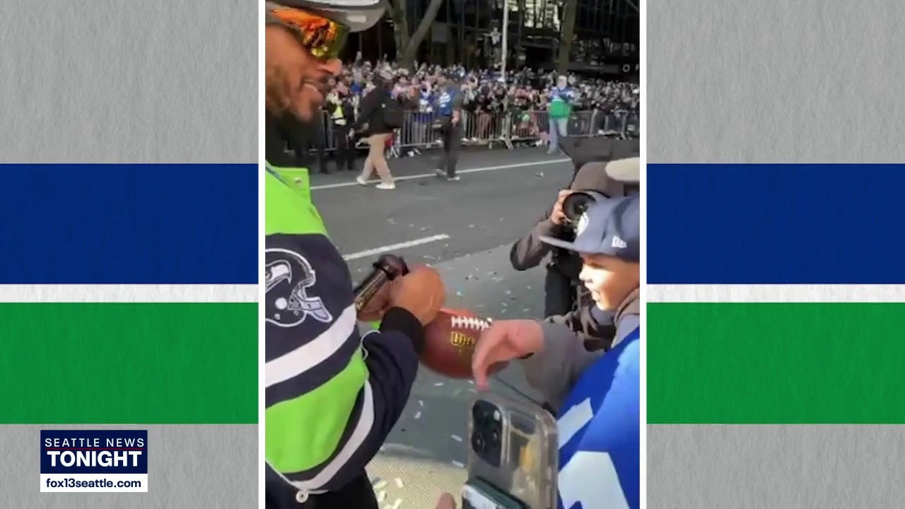 Young Seahawks fan surprised after heartbreak at Super Bowl parade in Seattle