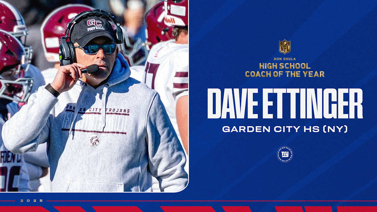 Garden City's Dave Ettinger named 2025 NFC Don Shula Coach of the Year