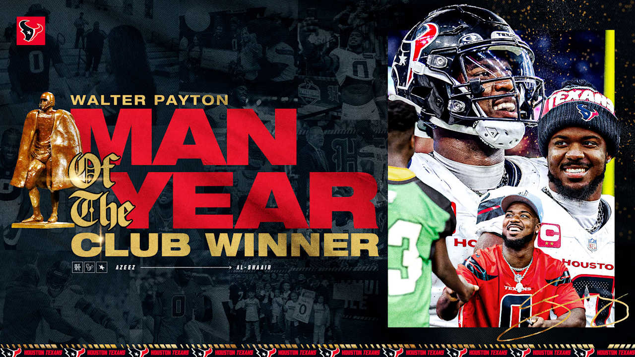 Azeez Al-Shaair Named Houston Texans Club Winner For 2025 Walter Payton NFL Man Of The Year Award