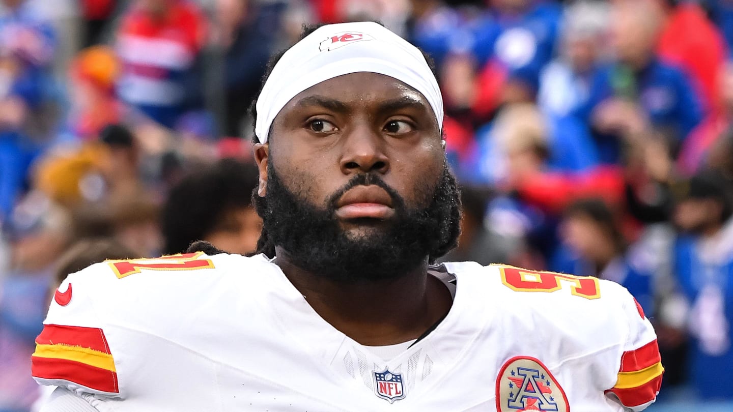 Nov 17, 2024; Orchard Park, New York, USA; Kansas City Chiefs defensive tackle Derrick Nnadi (91) leaves the field before a game against the Buffalo Bills at Highmark Stadium. Mandatory Credit: Mark Konezny-Imagn Images