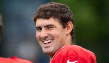 Indianapolis Colts quarterback Daniel Jones laughs