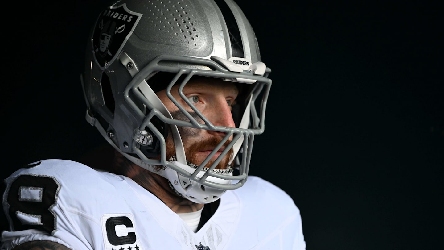 Dec 14, 2025; Philadelphia, Pennsylvania, USA; Las Vegas Raiders defensive end Maxx Crosby (98) in the tunnel against the Philadelphia Eagles at Lincoln Financial Field. Mandatory Credit: Eric Hartline-Imagn Images