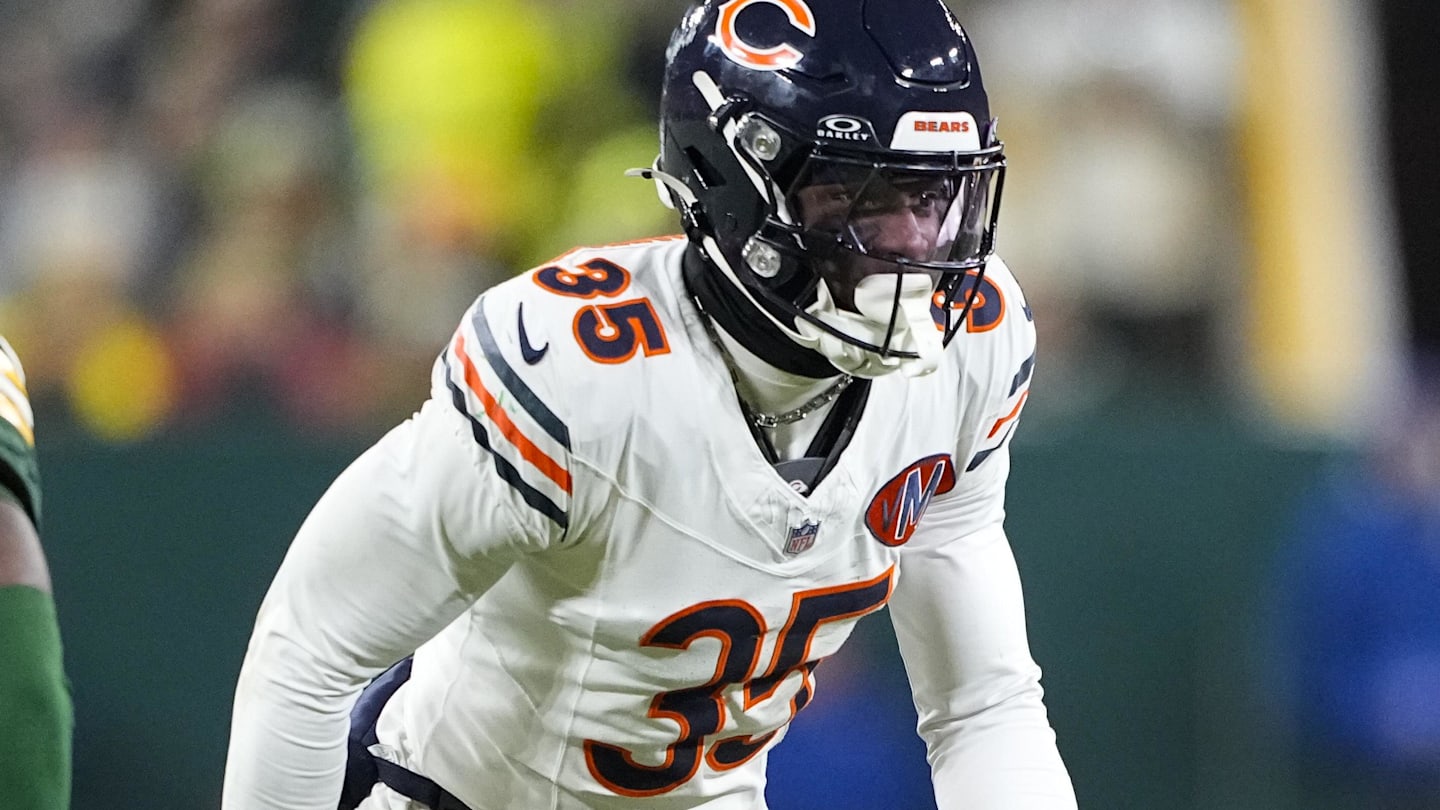 Dec 7, 2025; Green Bay, Wisconsin, USA;  Chicago Bears safety C.J. Gardner-Johnson (35) during the game against the Green Bay Packers at Lambeau Field. Mandatory Credit: Jeff Hanisch-Imagn Images