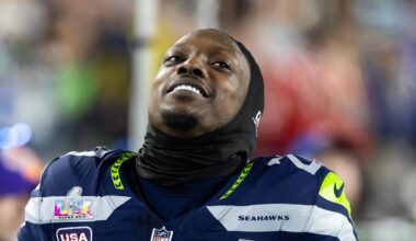 Seattle Seahawks cornerback Riq Woolen during Super Bowl LX