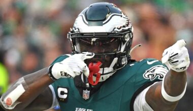 Jan 26, 2025; Philadelphia, PA, USA; Philadelphia Eagles wide receiver A.J. Brown (11) against the Washington Commanders in the NFC Championship game at Lincoln Financial Field. Mandatory Credit: Eric Hartline-Imagn Images