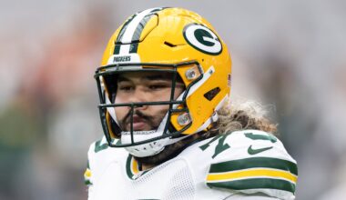 Green Bay Packers offensive lineman Sean Rhyan against the Arizona Cardinals at State Farm Stadium