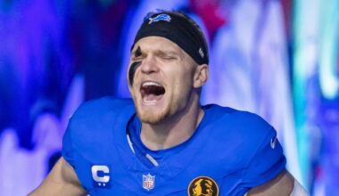 Detroit Lions defensive end Aidan Hutchinson