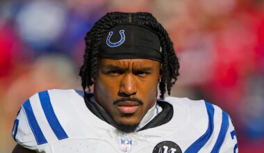 Indianapolis Colts safety Nick Cross during warmups