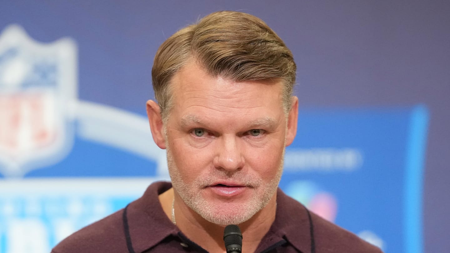 Indianapolis Colts general manager Chris Ballard speaks at the NFL Scouting Combine