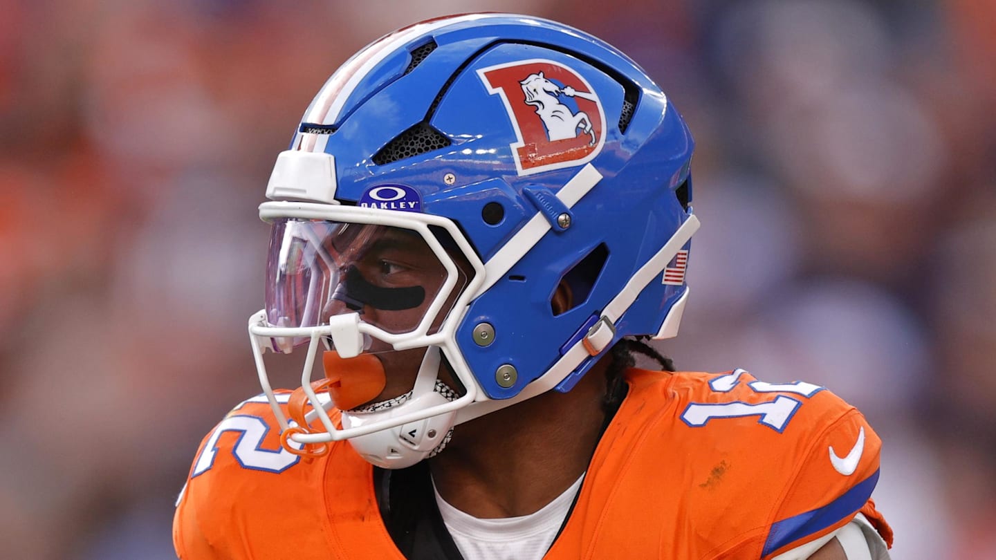 Jan 4, 2026; Denver, Colorado, USA; Denver Broncos running back RJ Harvey (12) runs with the ball during the game against the Los Angeles Chargers during the first half at Empower Field at Mile High. Mandatory Credit: Isaiah J. Downing-Imagn Images