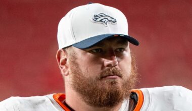 August 9, 2025; Santa Clara, California, USA; Denver Broncos guard Ben Powers (74) after the game against the San Francisco 49ers at Levi's Stadium. Mandatory Credit: Kyle Terada-Imagn Images