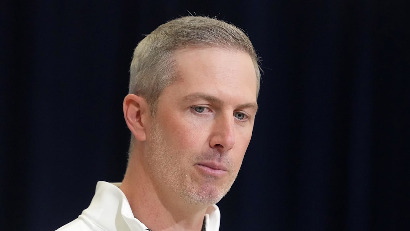 Feb 24, 2026; Indianapolis, IN, USA; New York Jets general manager Darren Mougey speaks at the NFL Scouting Combine at the Indiana Convention Center. Mandatory Credit: Kirby Lee-Imagn Images