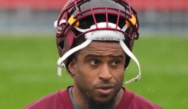 Nov 13, 2025; Madrid, Spain; Washington Commanders linebacker Bobby Wagner (54) during practice at Ciudad Deportiva del Real Madrid. Mandatory Credit: Kirby Lee-Imagn Images