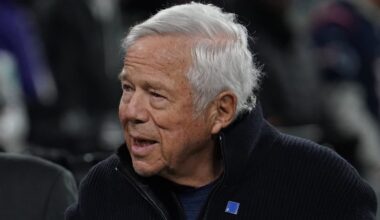 Dec 21, 2025; Baltimore, Maryland, USA;  New England Patriots owner robert kraft prior to the game against the Baltimore Ravens at M&T Bank Stadium. Mandatory Credit: James Lang-Imagn Images