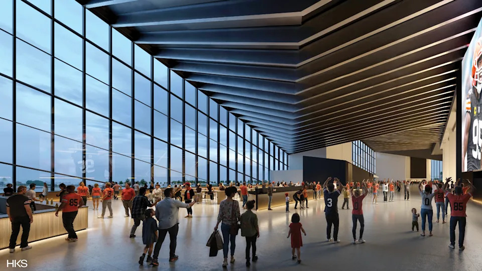 A view from the concourse at the Cleveland Browns proposed new stadium in Brook Park.