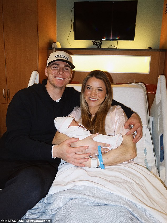 Denver Broncos quarterback Bo Nix and wife Izzy welcomed their first child last month