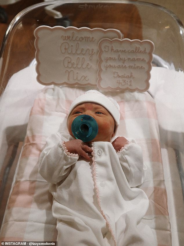 Their daughter, Riley Belle, arrived on February 25, which also happens to be Nix's birthday