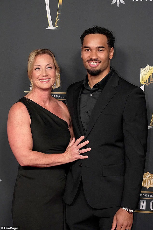 The 23-year-old is pictured at the NFL Honors in San Francisco last month