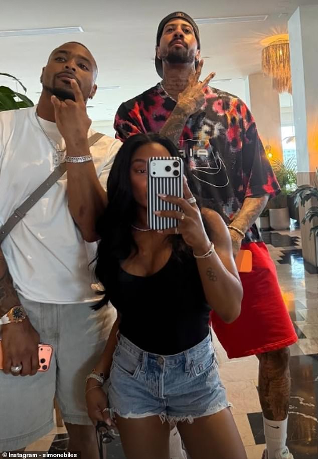 The seven-time gold medalist seemed to spend her big day with Owens and friends