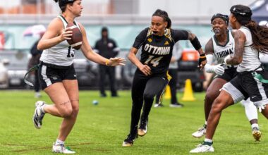 (1) Women's Flag Football Rolls Past Bethel 78-0 in Dominant Home Victory