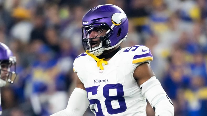 Jonathan Greenard lines up on defense during a Vikings playoff game against the Rams. Jonathan Greenard trade